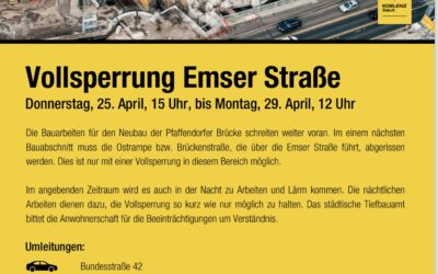 Vollsperrung der Emser Straße
